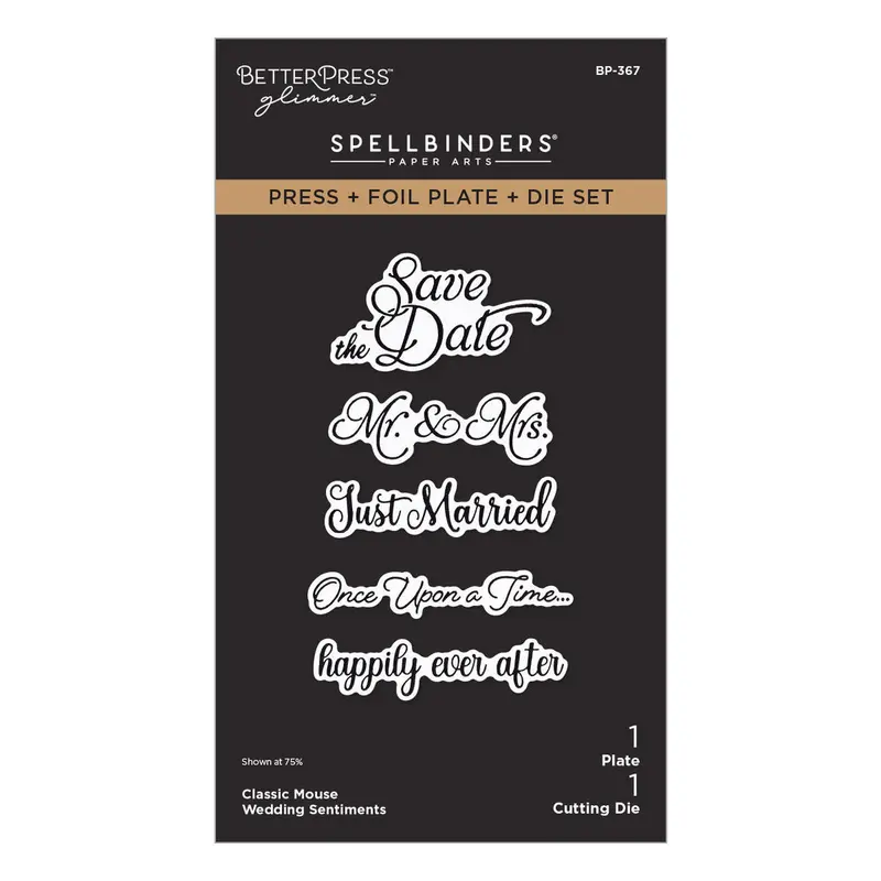Spellbinders - Classic Mouse Wedding Press + Foil Plate & Die Set Sentiments