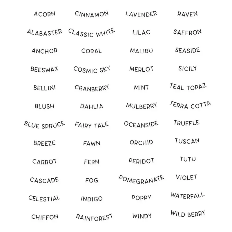 Spellbinders - Color Swatch Names
