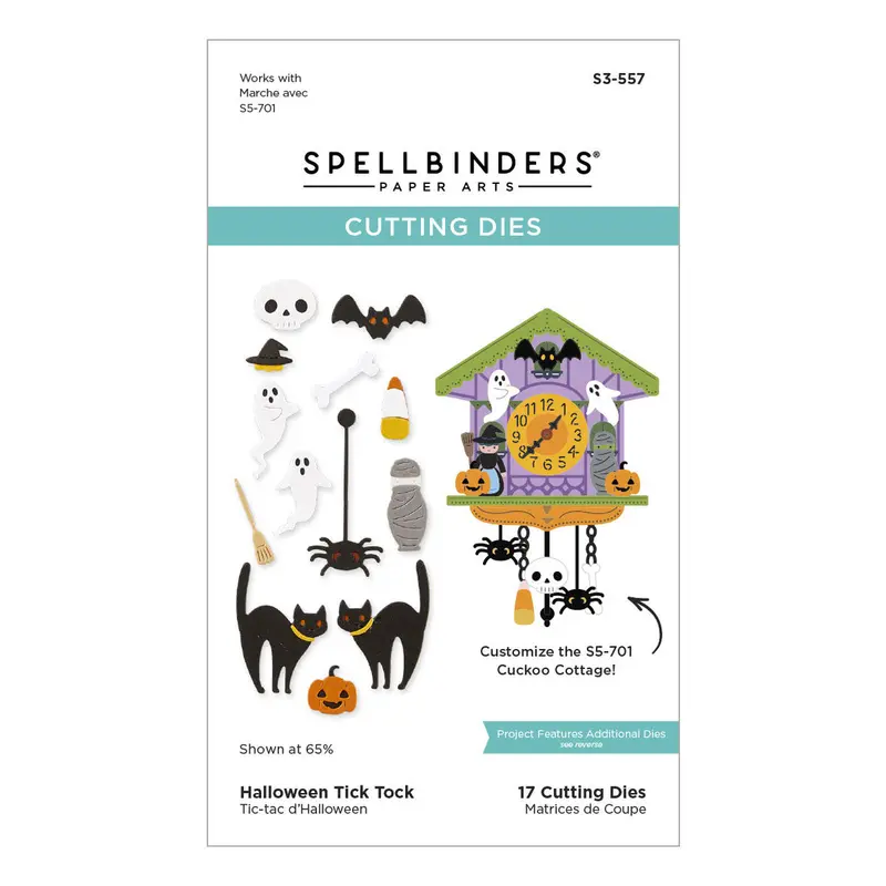Spellbinders - Cuckoo Cottage Etched Dies Halloween Tick Tock
