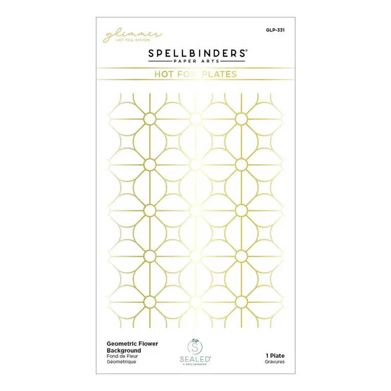 Spellbinders - Geometric Flower Background Glimmer Hot Foil Plate