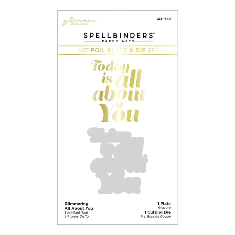 Spellbinders - Glimmering All About You Hot Foil Plate & Die Set