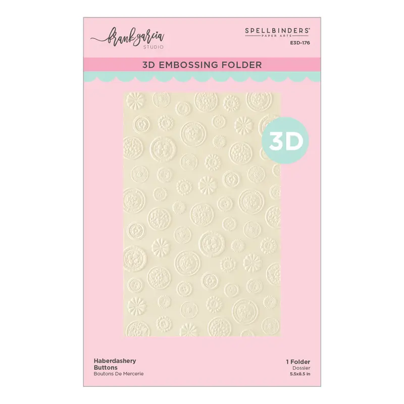 Spellbinders - Haberdashery Buttons 3D Embossing Folder Haberdashery Buttons