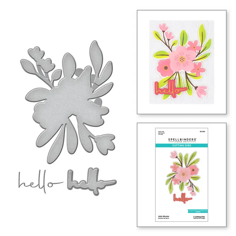 Spellbinders - Hello Blooms Stencil & Die Bundle