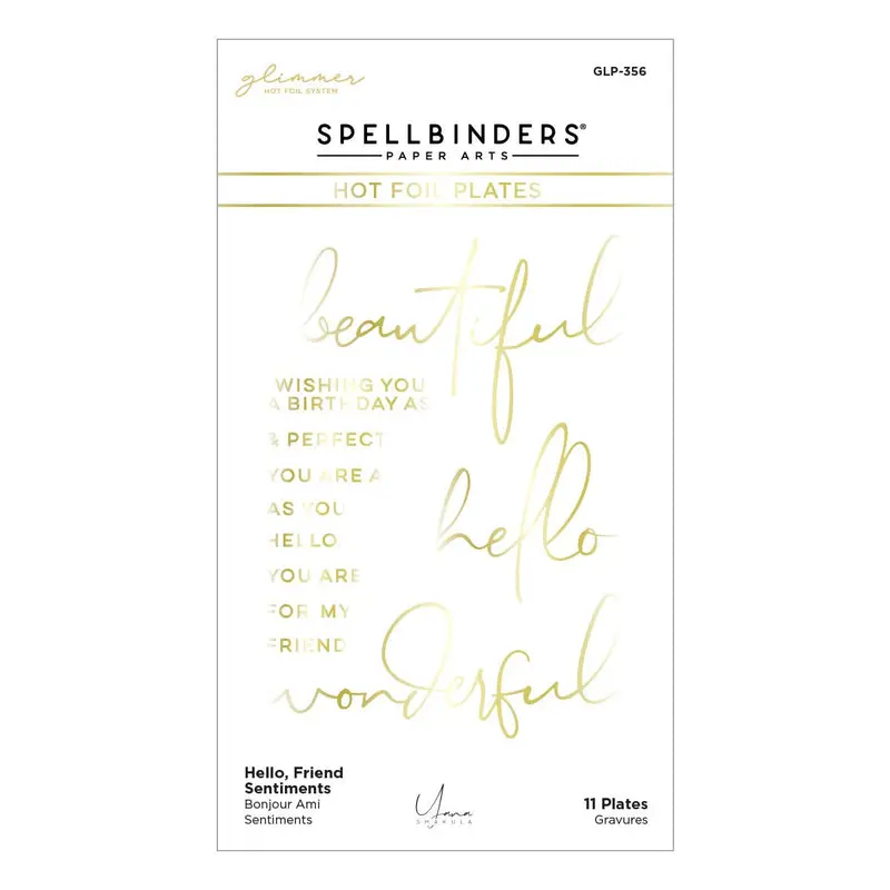 Spellbinders - Hello, Friend Sentiments Glimmer Hot Foil Plate