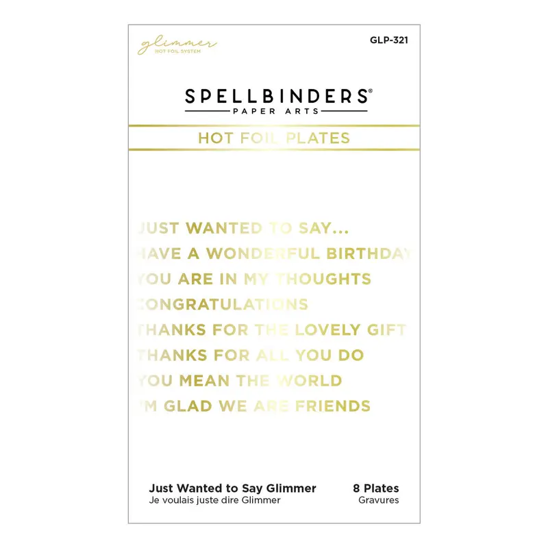 Spellbinders - Just Wanted To Say Glimmer Hot Foil Plate
