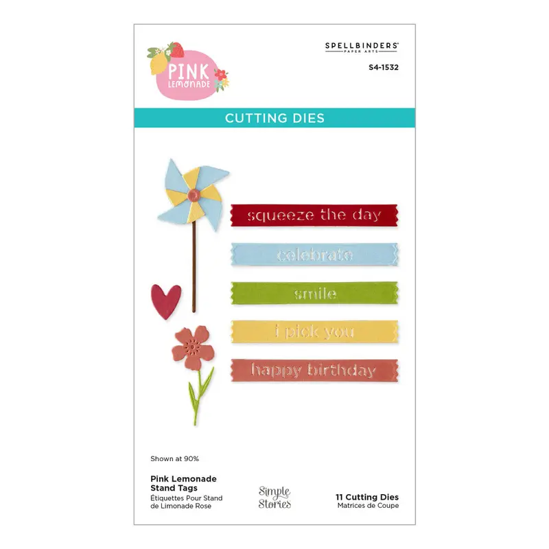 Spellbinders - Pink Lemonade Etched Dies Stand Tags