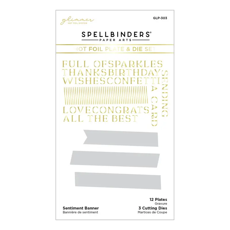 Spellbinders - Sentiment Banner Glimmer Hot Foil Plate & Die