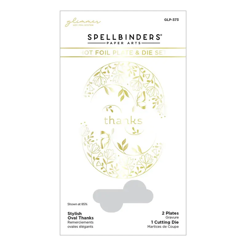 Spellbinders - Stylish Oval Thanks Glimmer Hot Foil Plate & Die Set