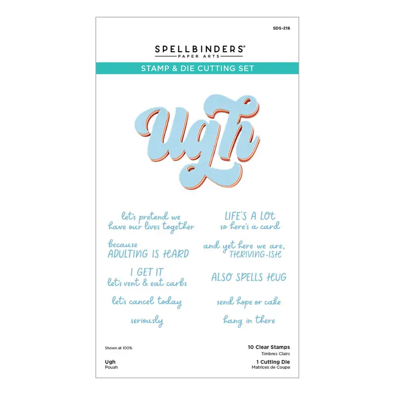 Spellbinders - This Is Life Clear Stamp & Die Set Ugh