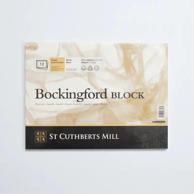 St. Cuthberts Bockingford Rough Wit 300g 31x23cm 12 vel 4 zijdig verlijmd