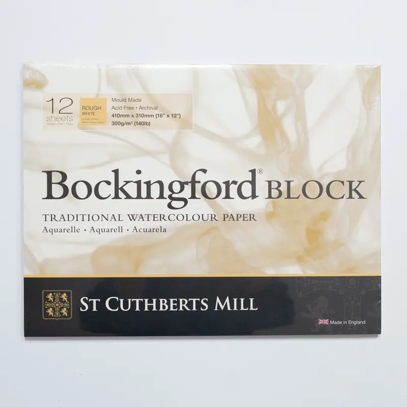 St. Cuthberts Bockingford Rough Wit 300g 41x31cm 12 vel 4 zijdig verlijmd