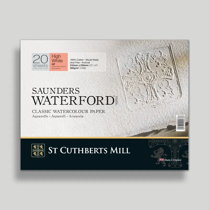 St. Cuthberts Saunders Waterford Hot pressed Extra Wit 300g 31x23cm 20 vel
