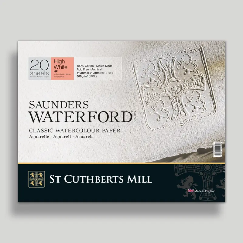 St. Cuthberts Saunders Waterford Hot pressed Wit 300g 41x31cm 20 vel