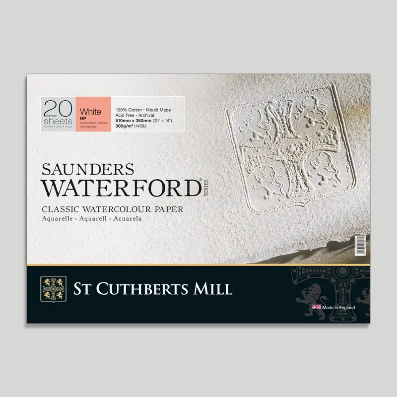 St. Cuthberts Saunders Waterford Hot pressed Wit 300g 51x36cm 20 vel