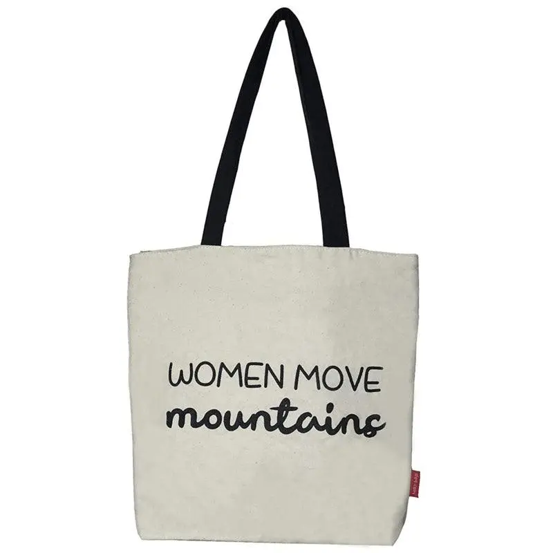 Stevige boodschappentas naturel "Women Move Mountains"