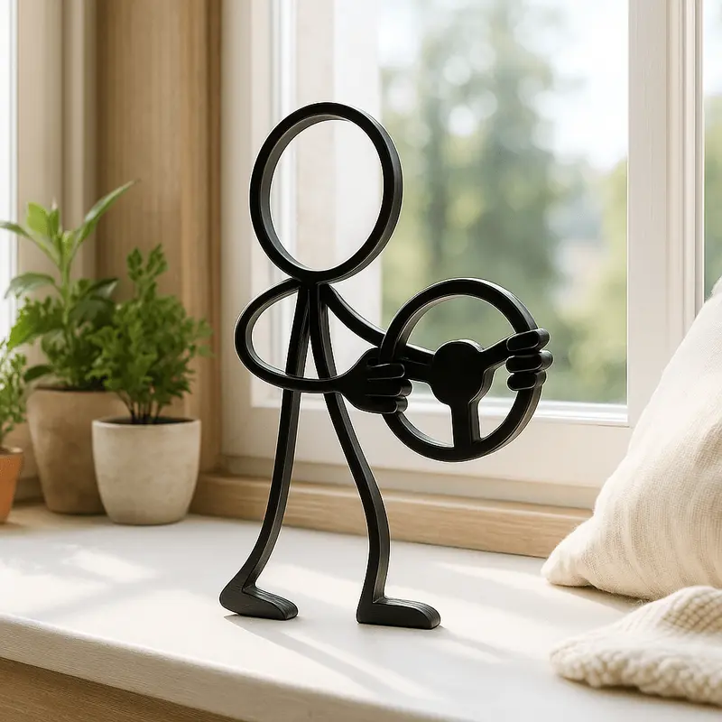 Stickyman Autorijder met stuur – cadeau voor automobilist