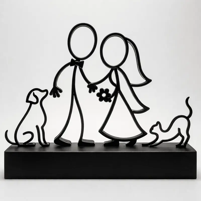 Stickyman Bruidspaar met Huisdieren