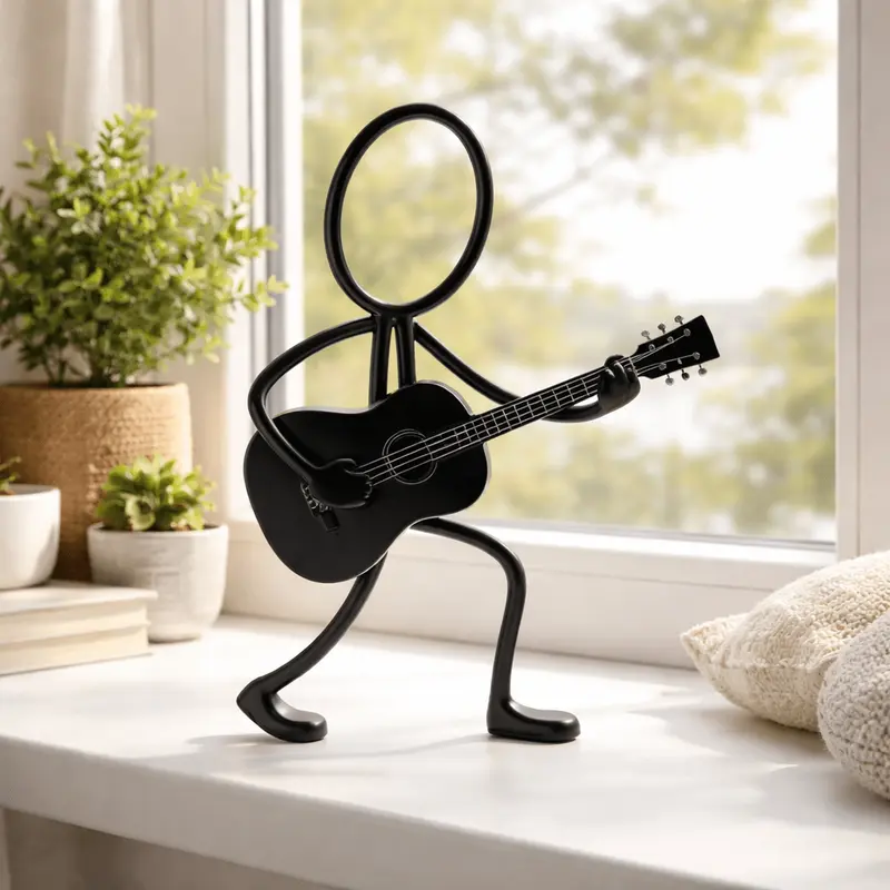 Stickyman Gitaarspeler in Actie – Stijlvolle Decoratie