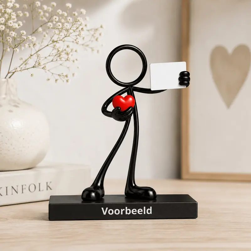 Stickyman met hart en persoonlijk bordje