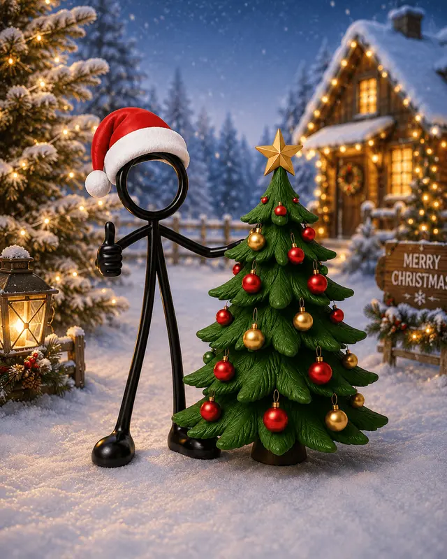 Stickyman met Kerstboom