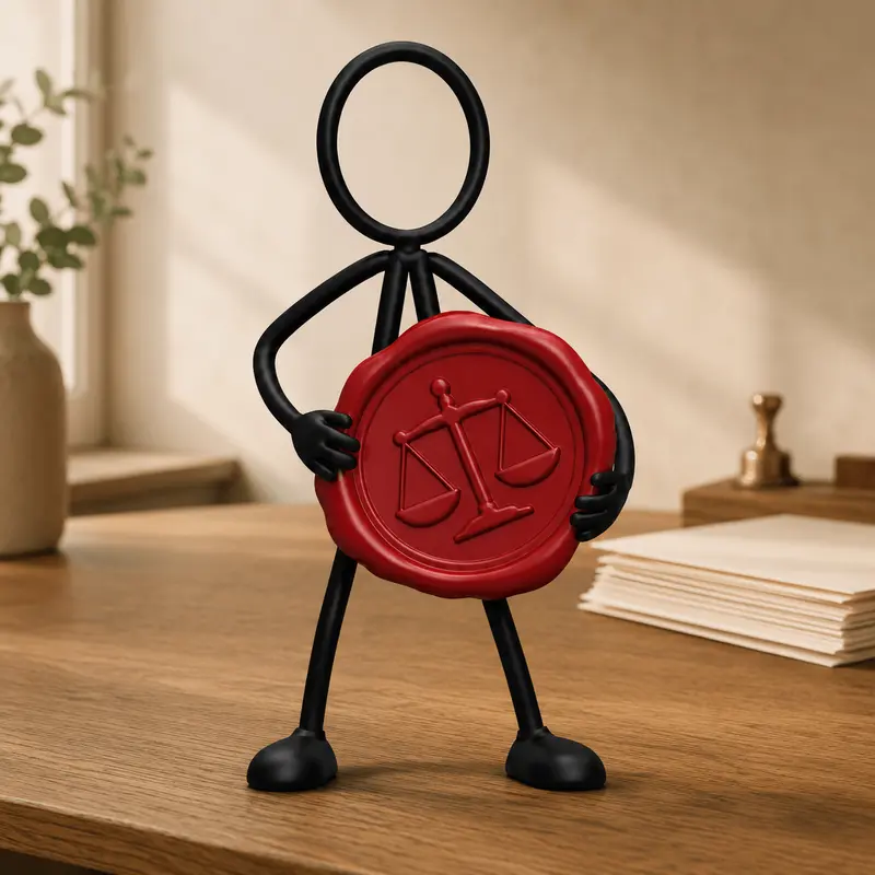 Stickyman Notaris met rode zegel – origineel cadeau