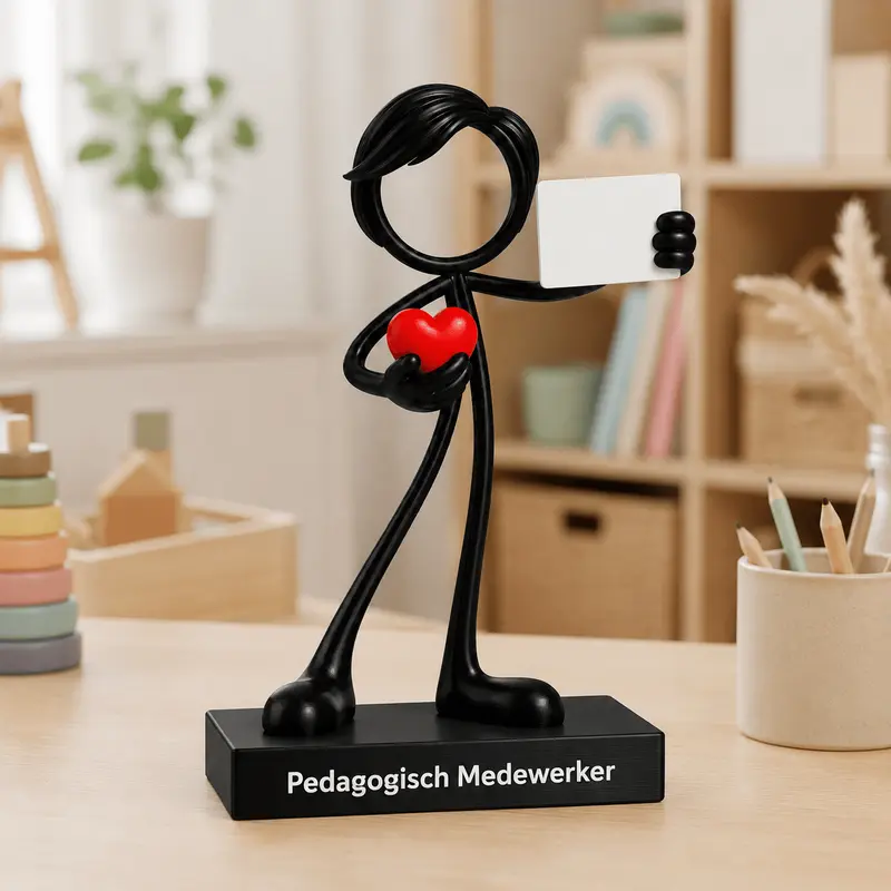 Stickyman Pedagogisch Medewerker met hart en bordje