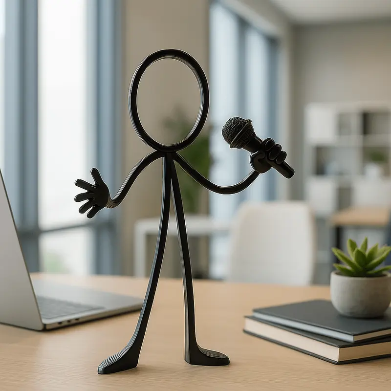Stickyman Spreker – Symbool voor Inspiratie & Ondernemerschap