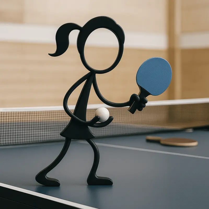 Stickyman Tafeltennisspeelster