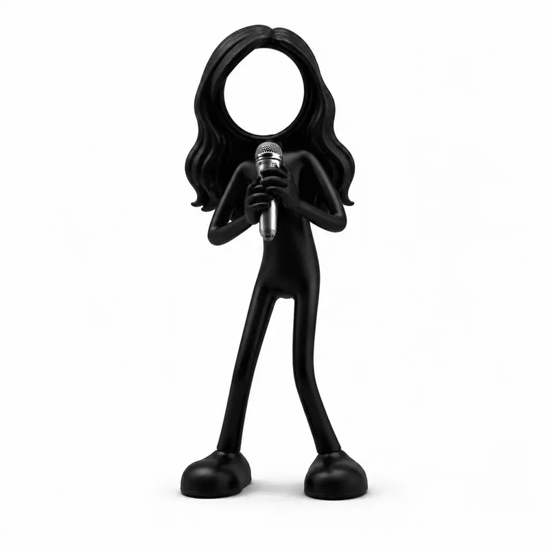 Stickyman Zangeres – lang haar en microfoon