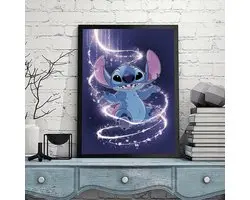 Stitch - Licht - Bloesem blaadjes - Volledig - Ronde steentjes - 30x40cm