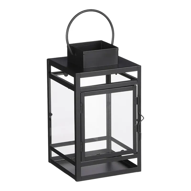 Storm Lantaarn - Zwart - H23 cm