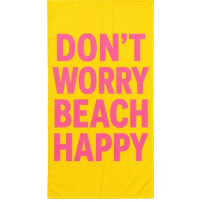 Strandlaken Don't worry beach happy 100x200 cm