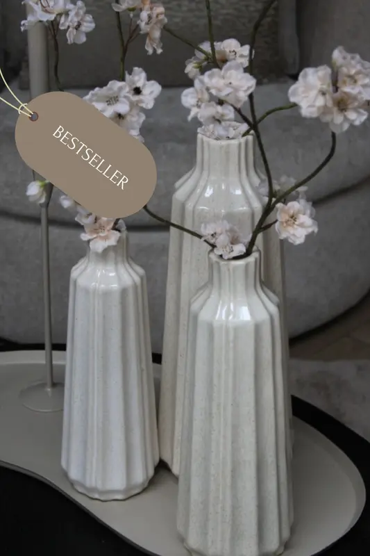 STRIPE VAAS | AARDEWERK | BEIGE