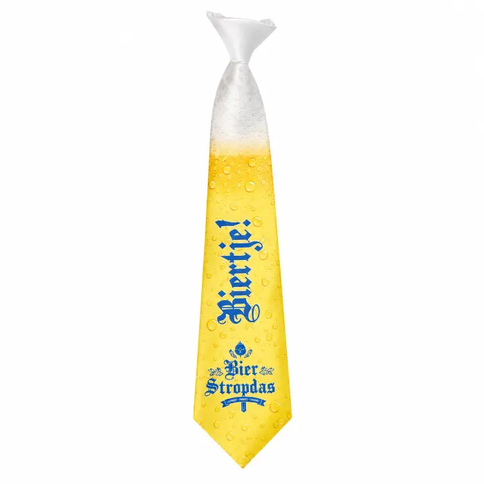 Stropdas bier geel/wit/zwart