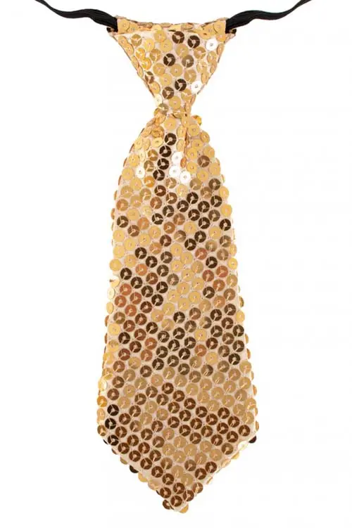 Stropdas mini goud pailletten