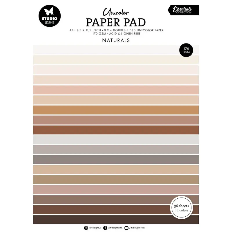 Studio Light - Unicolor A4 Paper Pad Naturels Tones