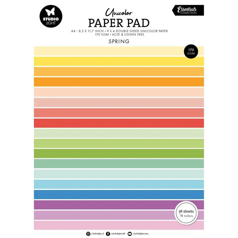 Studio Light - Unicolor A4 Paper Pad Spring Tones