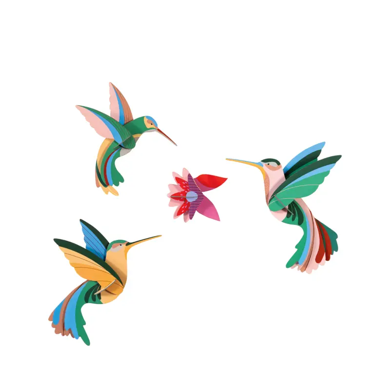 Studio Roof Dance of Hummingbirds - 3D Wanddecoratie kolibrie