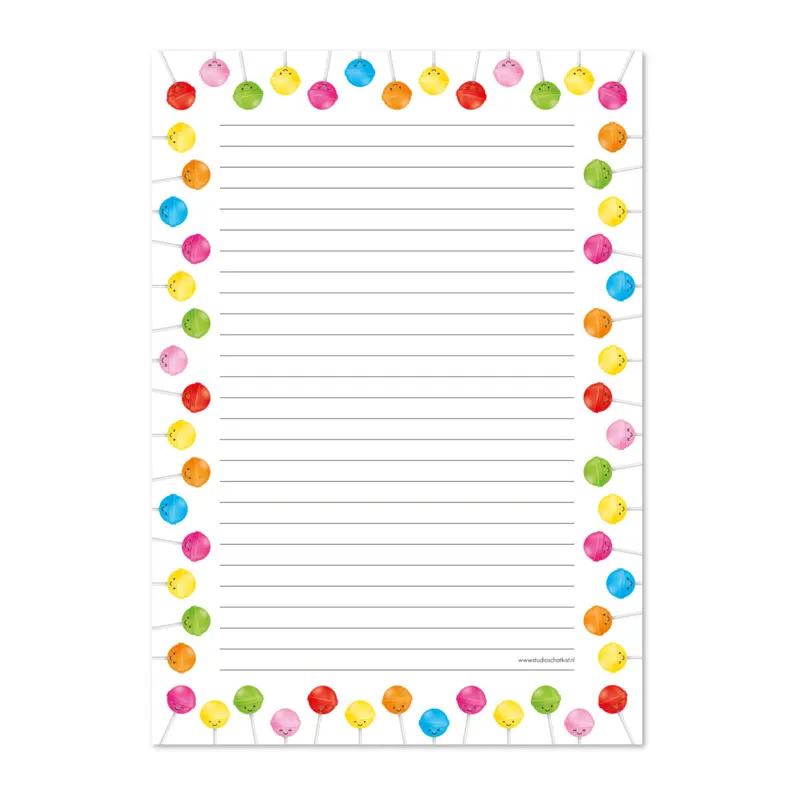 Studio Schatkist - Notepad Lollipops Candy A4 (1pcs)
