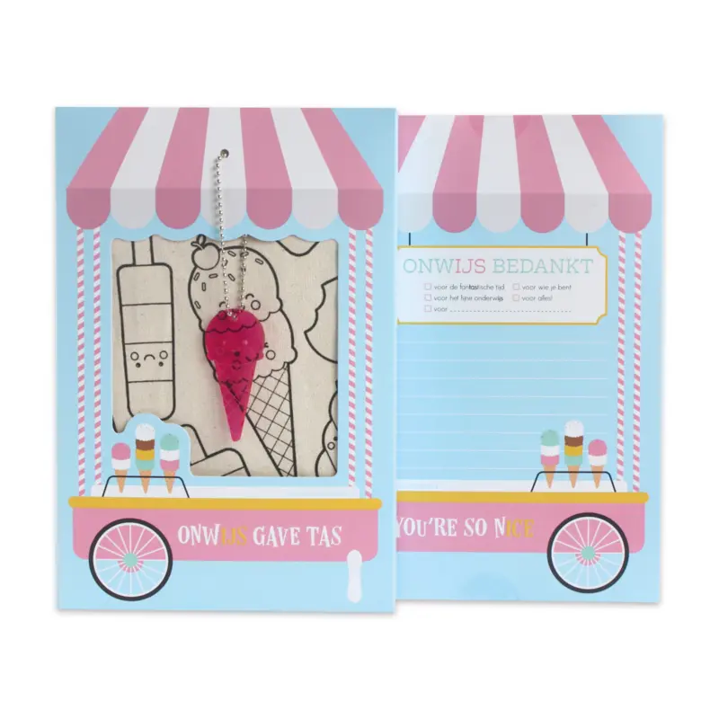 Studio Schatkist - Sweet Ice Cream bag with keychain
