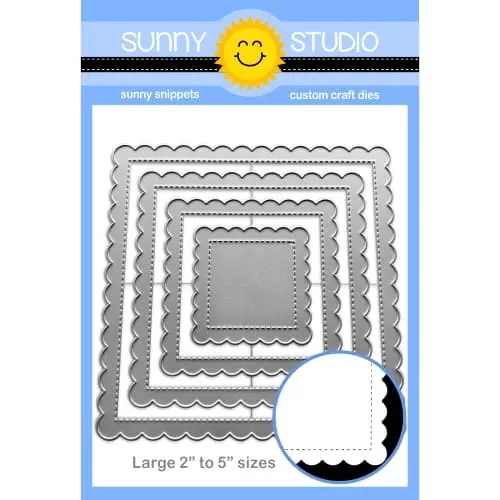 Sunny Studio - Scalloped Square 1 Large Dies