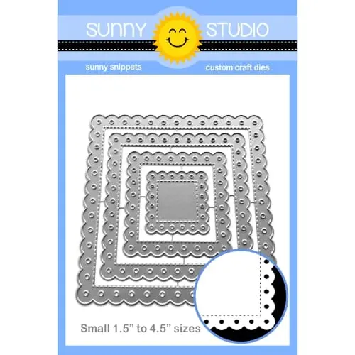 Sunny Studio - Scalloped Square 2 Small Dies