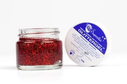 Superstar glittergel in pot 15 ml. rood