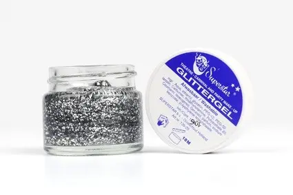 Superstar glittergel in pot 15 ml. zilver