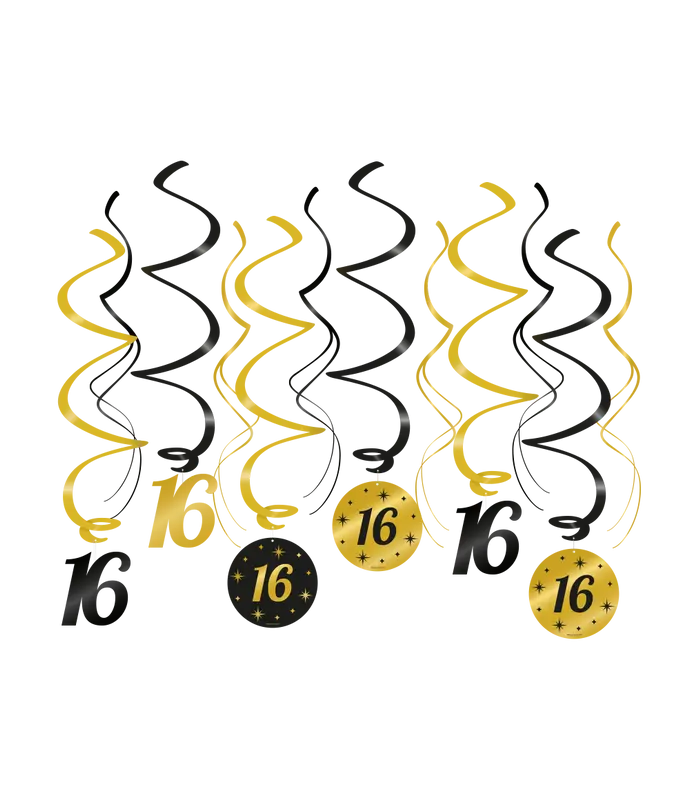 Swirls zwart/goud 16 jaar