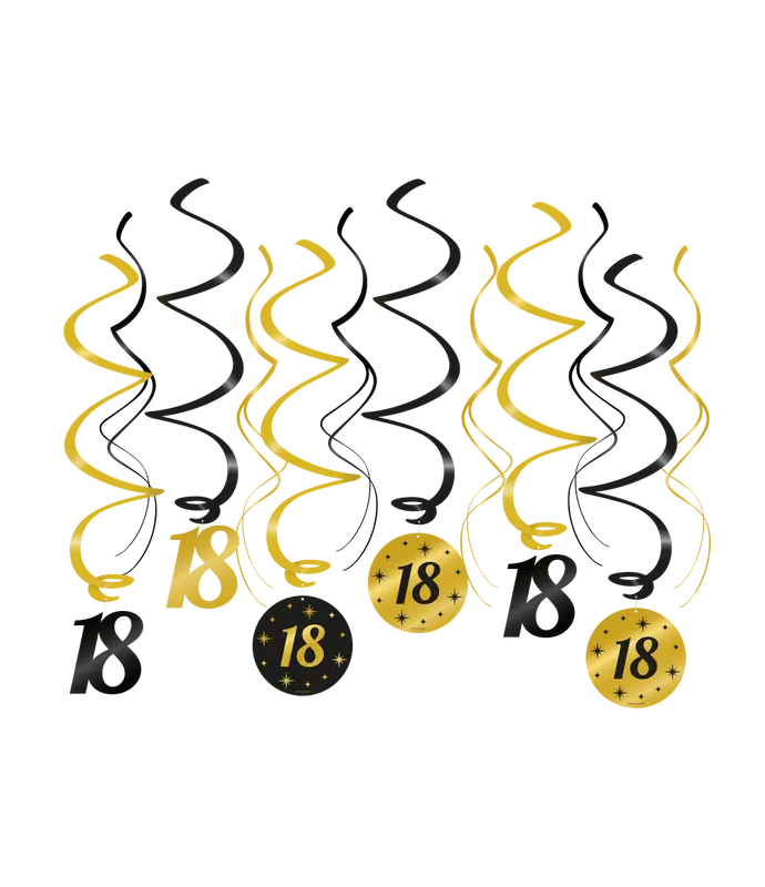 Swirls zwart/goud 18 jaar