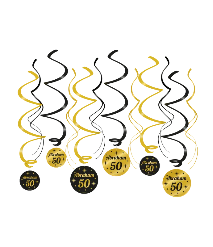Swirls zwart/goud Abraham 50 jaar