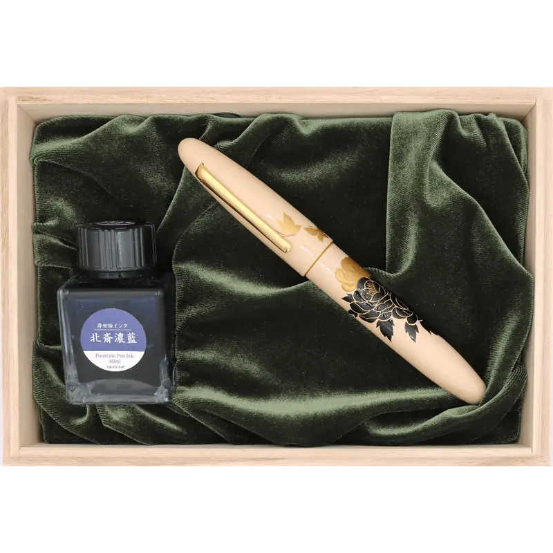 Taccia Shadow Picture Peony and Butterfly fountain pen