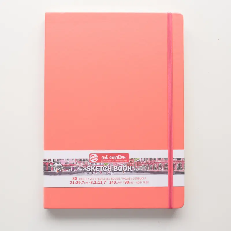 Talens Schetsboek Coral Red 21x30 140g