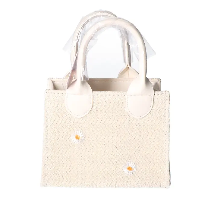 Tas crochet beige